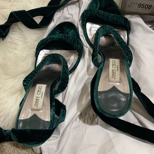 Jimmy choo velvet lace up sandal